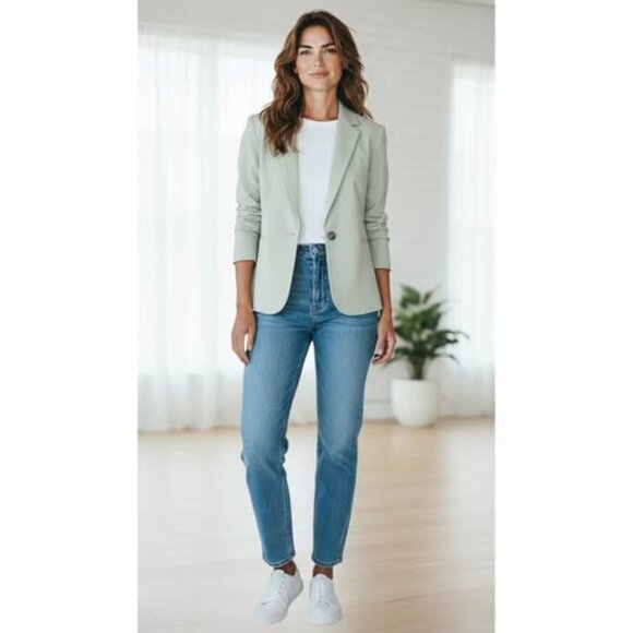 VTG Talbots very light green 100% wool blazer. 14 petite. Old money. Preppy. EUC - Picture 1 of 10